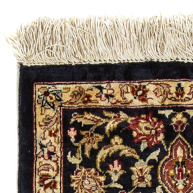 Silk Rug - Ghom Silk - Premium - 41 x 28 cm - dark blue