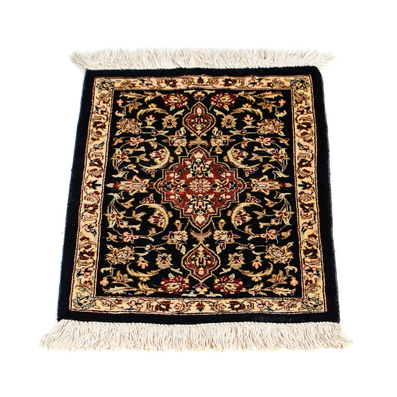 Silk Rug - Ghom Silk - Premium - 41 x 28 cm - dark blue