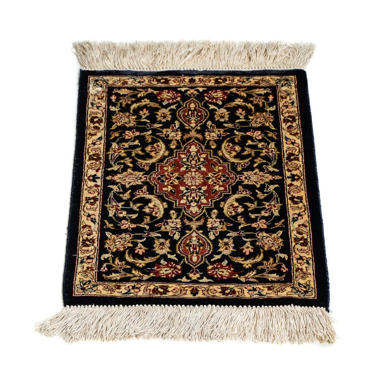 Silk Rug - Ghom Silk - Premium - 41 x 28 cm - dark blue