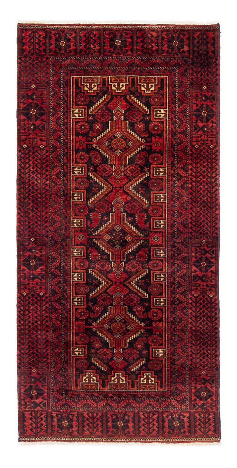 Runner Belutsch Rug - 195 x 89 cm - dark red