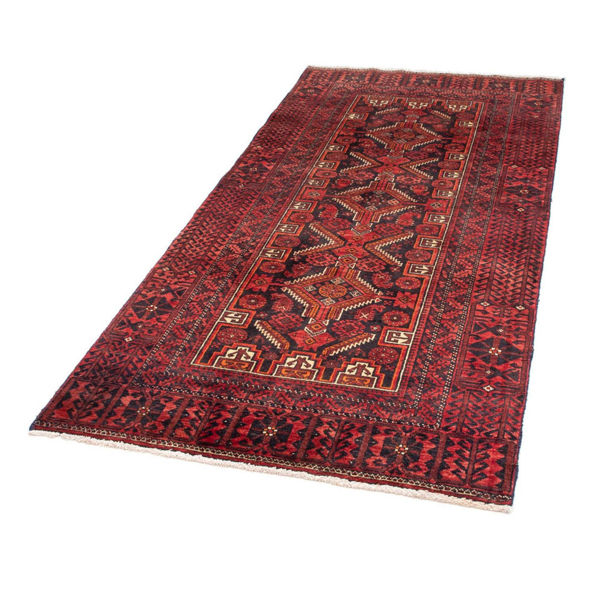Runner Belutsch Rug - 195 x 89 cm - dark red