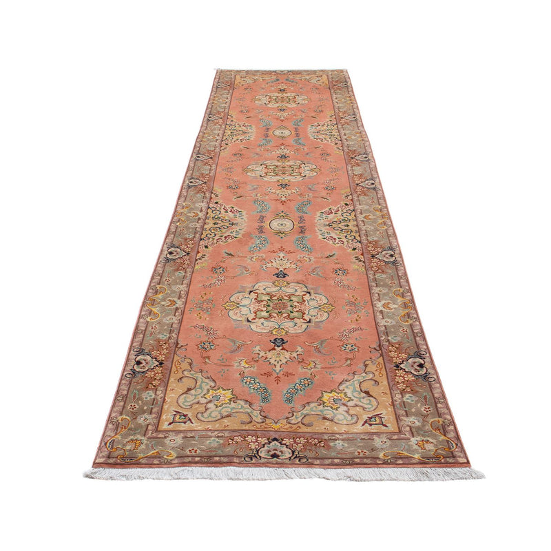 Runner Perser Rug - Tabriz - Royal - 389 x 93 cm - light red