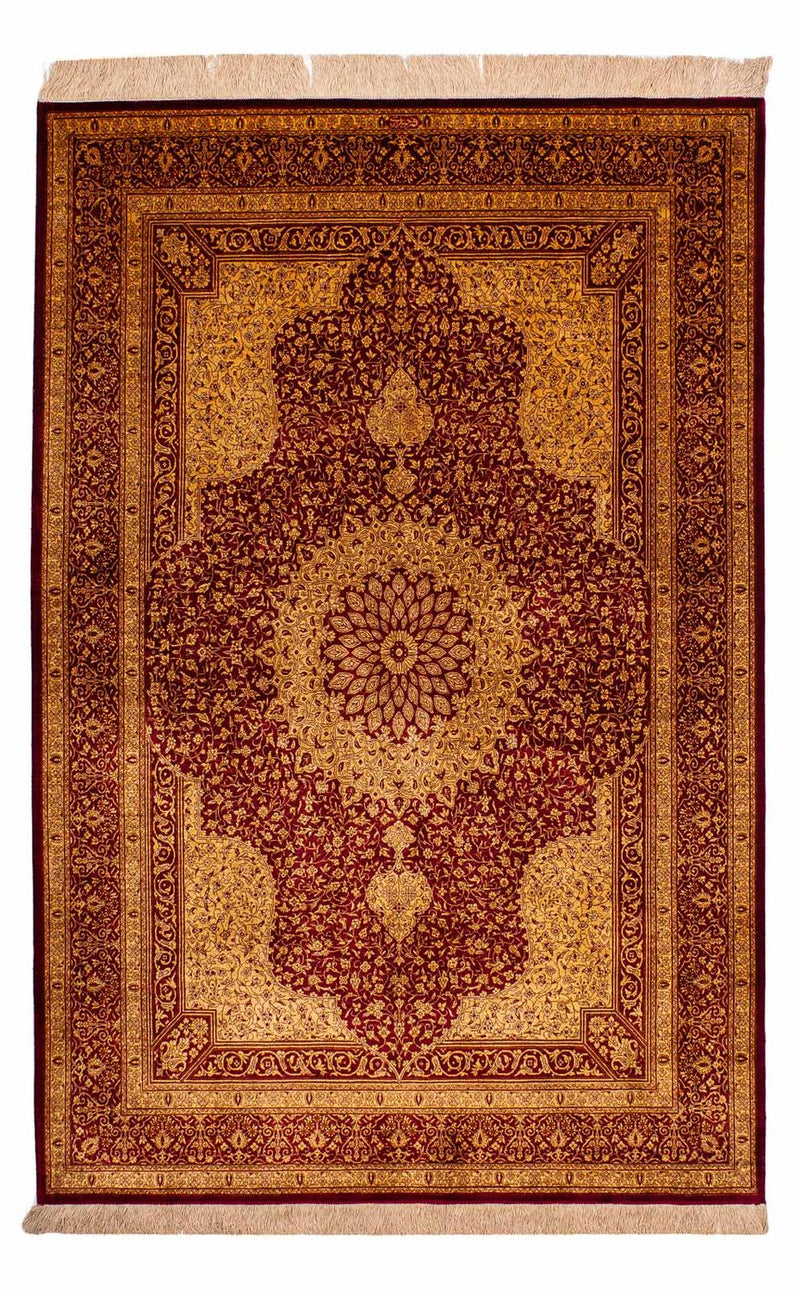 Silk Rug - Ghom Silk - Premium - 188 x 130 cm - beige