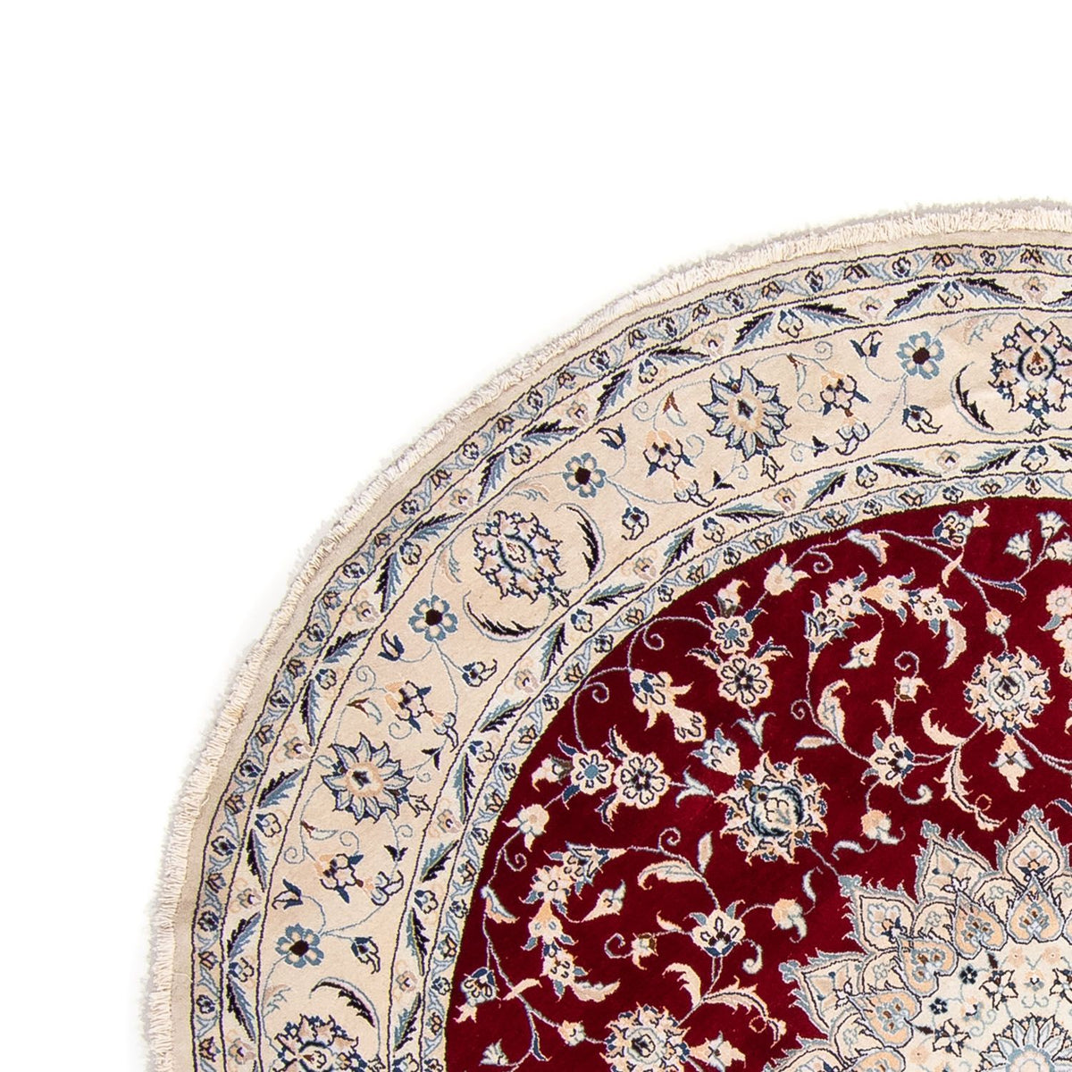 Perser Rug - Nain round  - 253 x 253 cm - dark red