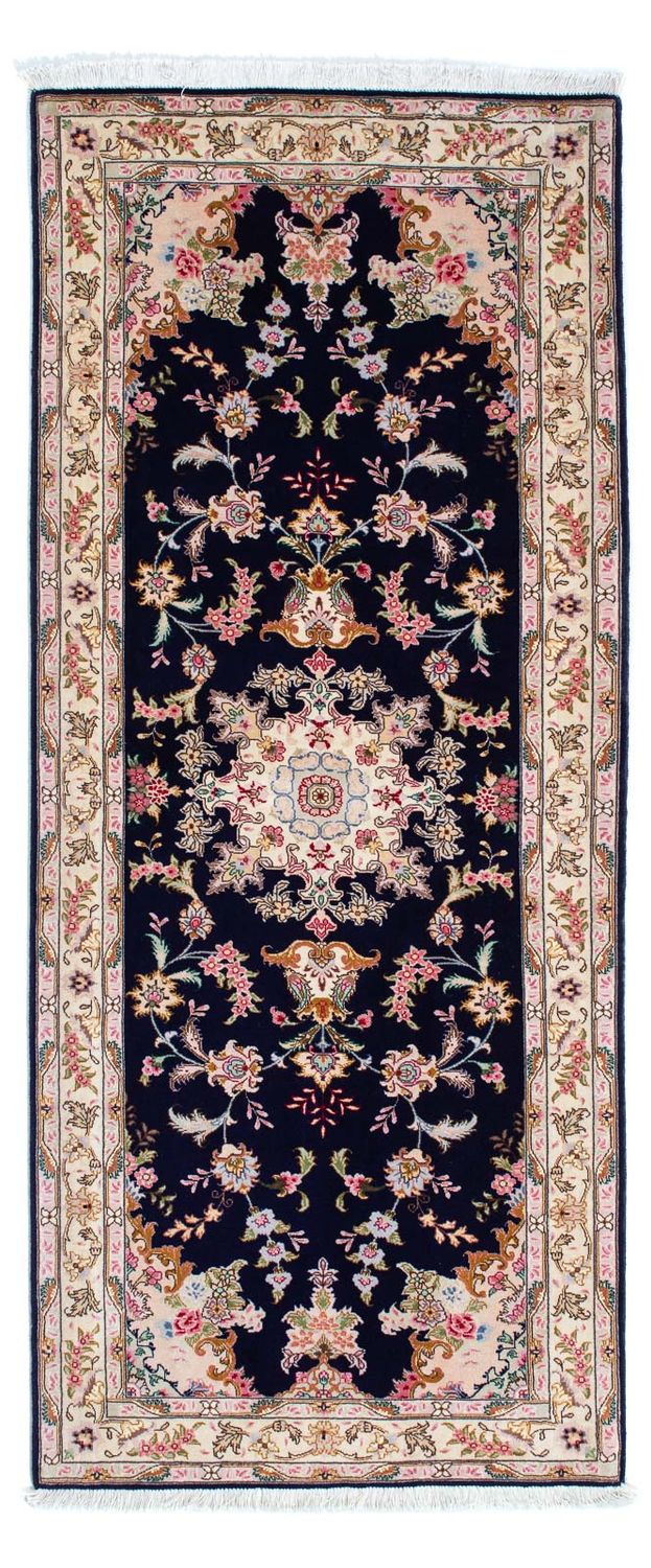 Runner Perser Rug - Tabriz - Royal - 198 x 82 cm - dark blue