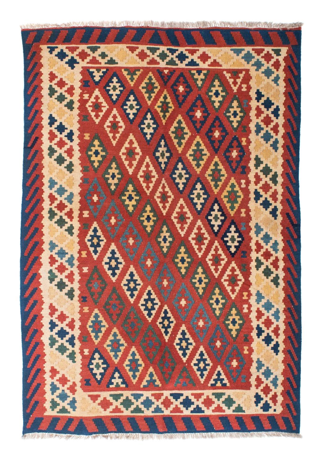 Kelim Rug - Oriental - 206 x 156 cm - dark red