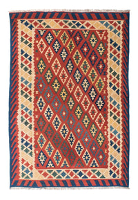 Kelim Rug - Oriental - 206 x 156 cm - dark red