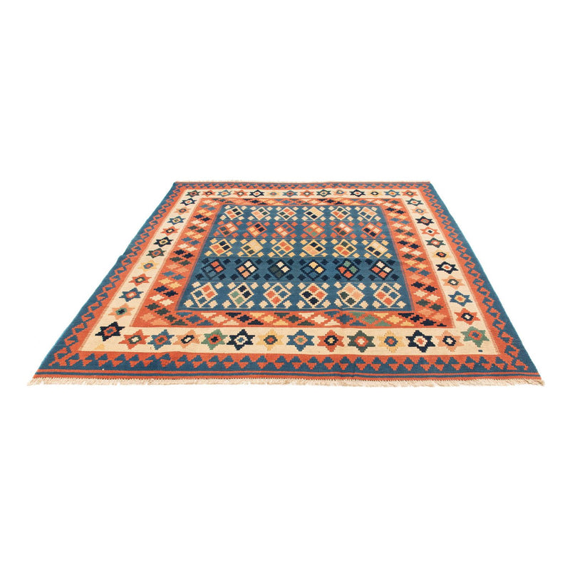 Kelim Rug - Oriental square  - 212 x 197 cm - blue