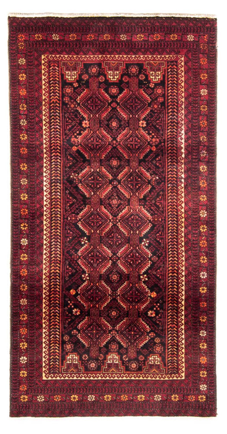 Runner Belutsch Rug - 216 x 102 cm - dark red