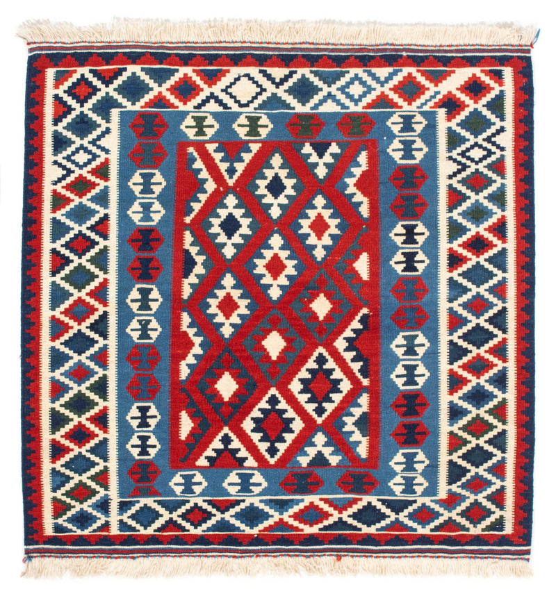 Kelim Rug - Oriental square  - 104 x 103 cm - dark red