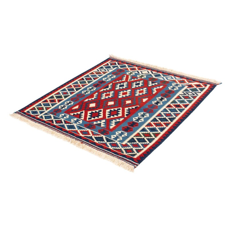 Kelim Rug - Oriental square  - 104 x 103 cm - dark red