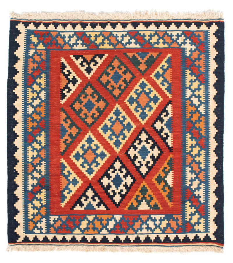 Kelim Rug - Oriental square  - 105 x 101 cm - red
