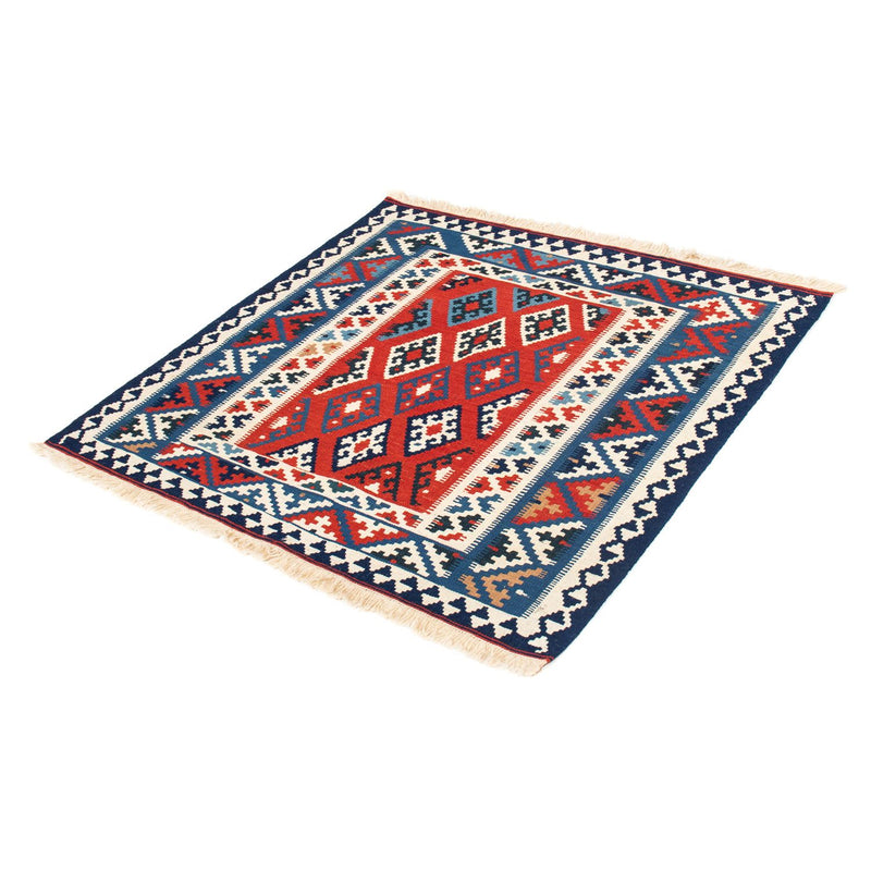 Kelim Rug - Oriental square  - 103 x 95 cm - dark red