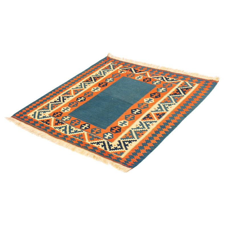 Kelim Rug - Oriental square  - 102 x 102 cm - dark blue