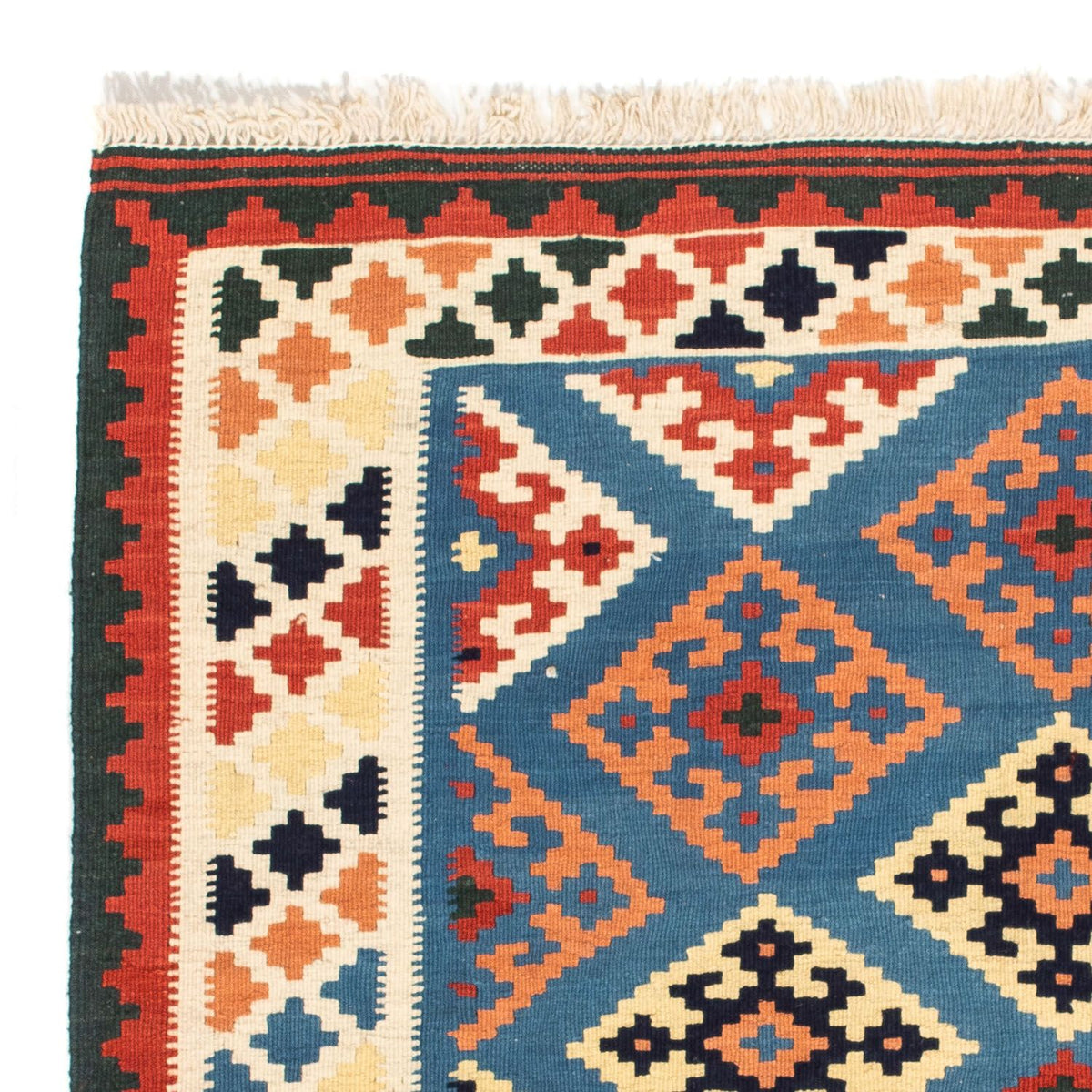 Kelim Rug - Oriental square  - 104 x 100 cm - dark blue