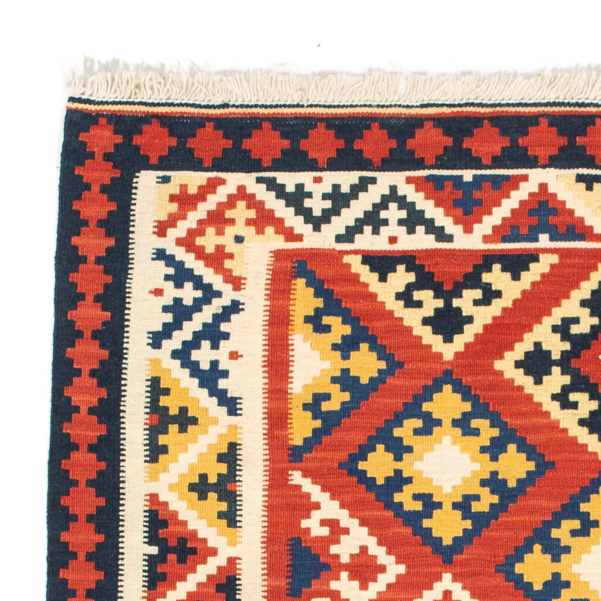 Kelim Rug - Oriental square  - 103 x 102 cm - dark red