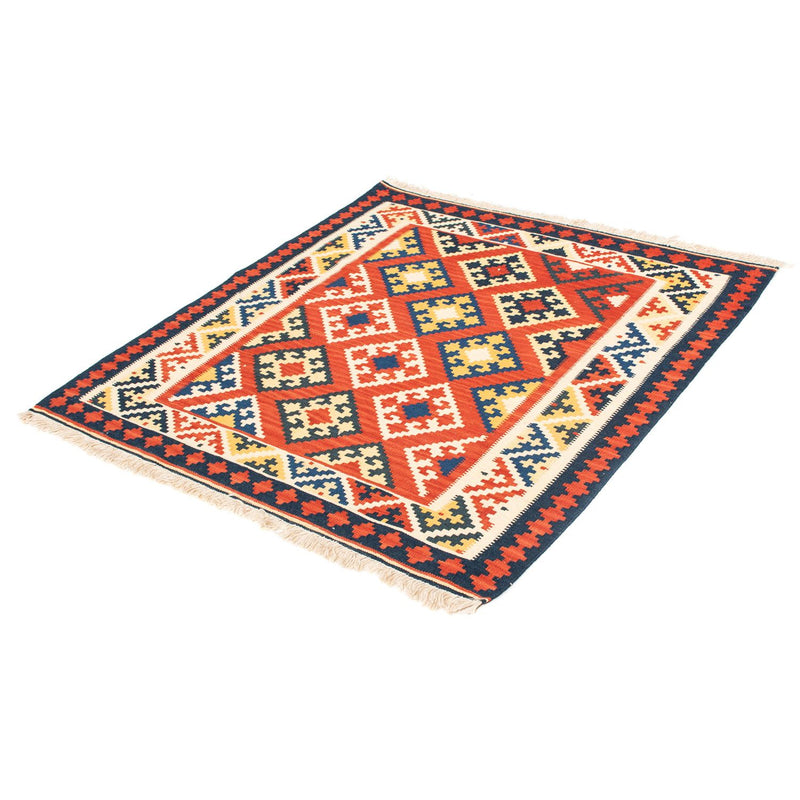 Kelim Rug - Oriental square  - 103 x 102 cm - dark red