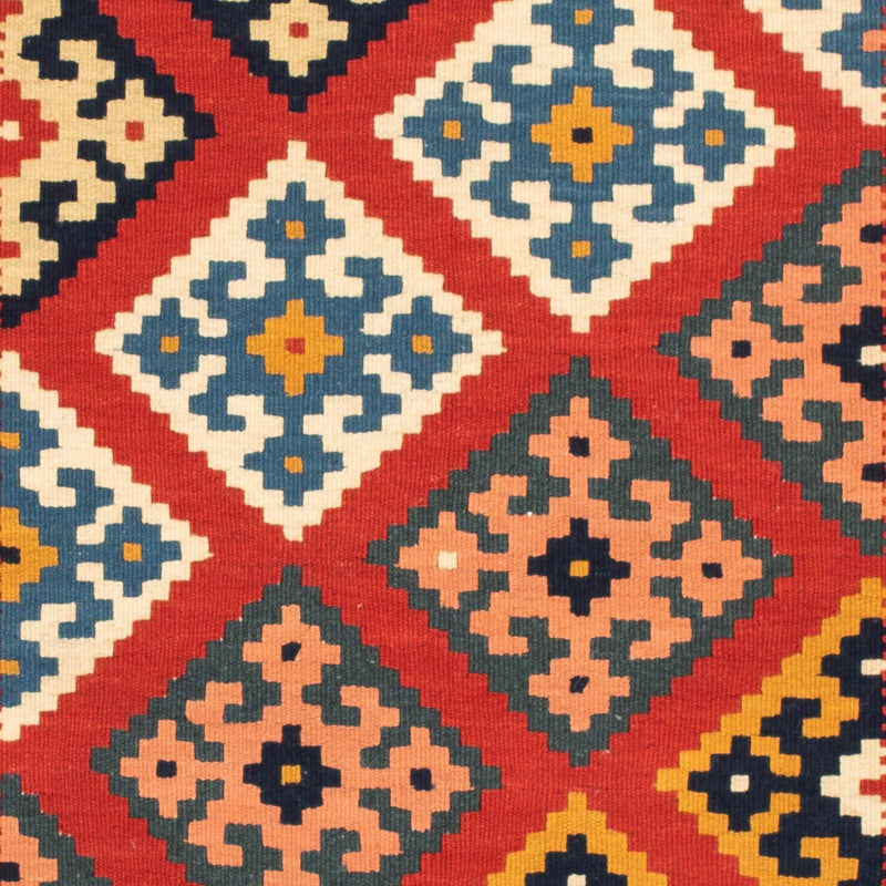 Kelim Rug - Oriental square  - 105 x 103 cm - dark red