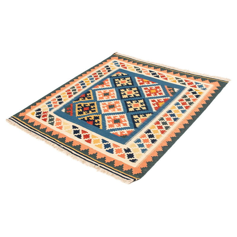 Kelim Rug - Oriental square  - 106 x 102 cm - dark blue