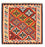 Kelim Rug - Oriental square  - 106 x 104 cm - red