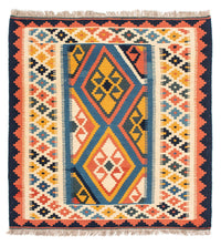 Kelim Rug - Oriental square  - 103 x 100 cm - blue