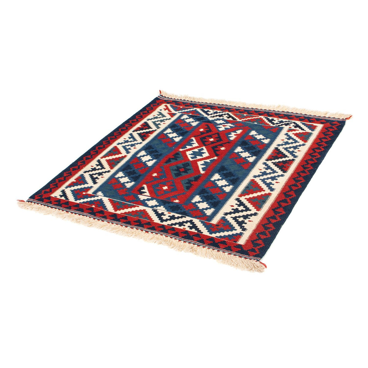 Kelim Rug - Oriental square  - 103 x 100 cm - dark blue