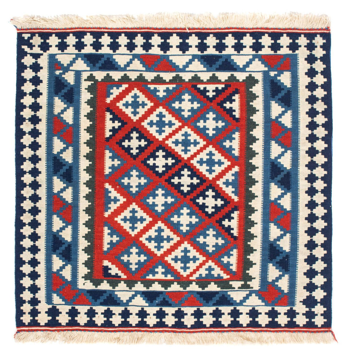 Kelim Rug - Oriental square  - 103 x 100 cm - dark blue
