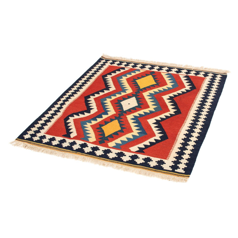 Kelim Rug - Oriental square  - 100 x 97 cm - red