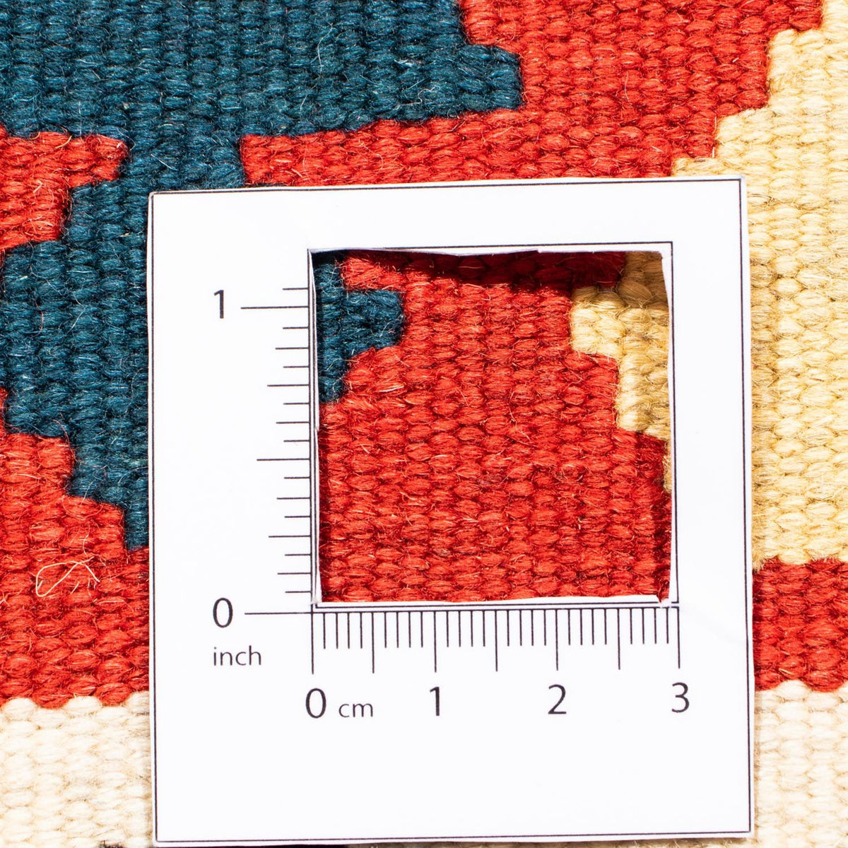 Kelim Rug - Oriental square  - 100 x 97 cm - red