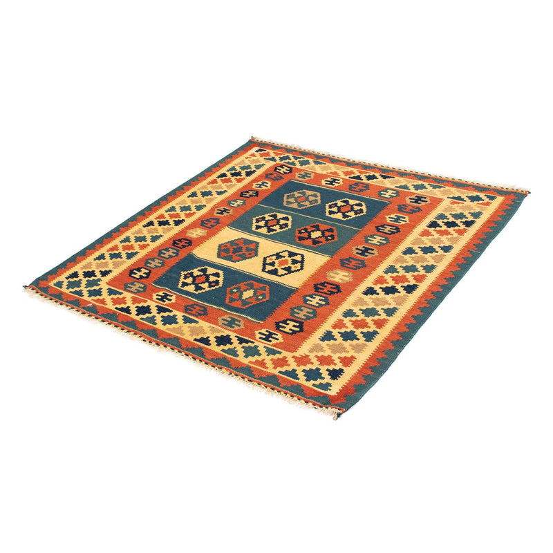 Kelim Rug - Oriental square  - 100 x 100 cm - multicolored