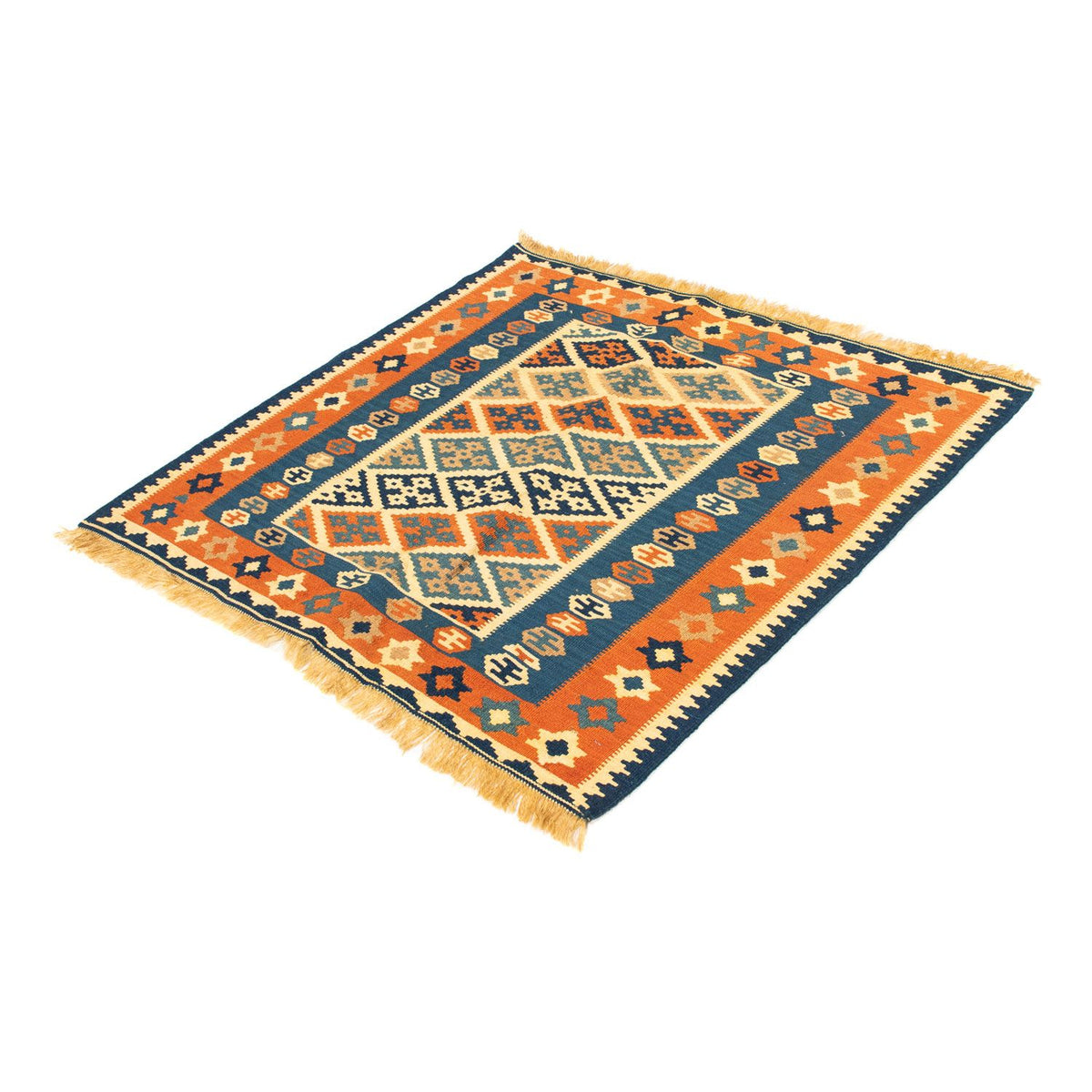Kelim Rug - Oriental square  - 100 x 98 cm - multicolored