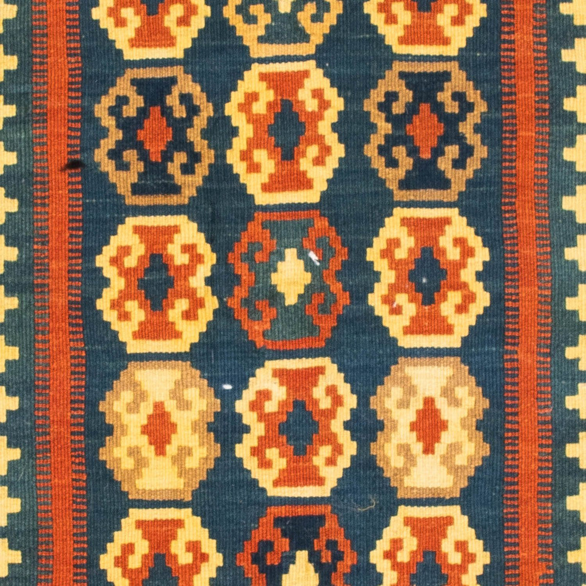 Kelim Rug - Oriental square  - 100 x 98 cm - dark blue