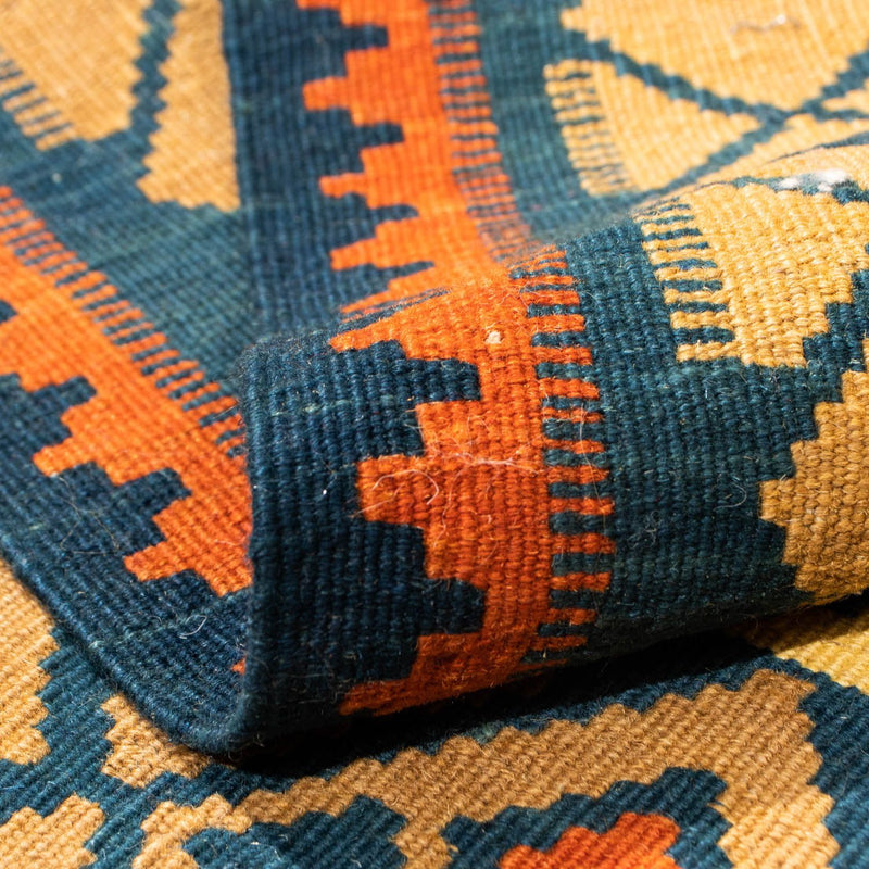 Kelim Rug - Oriental square  - 100 x 98 cm - dark blue