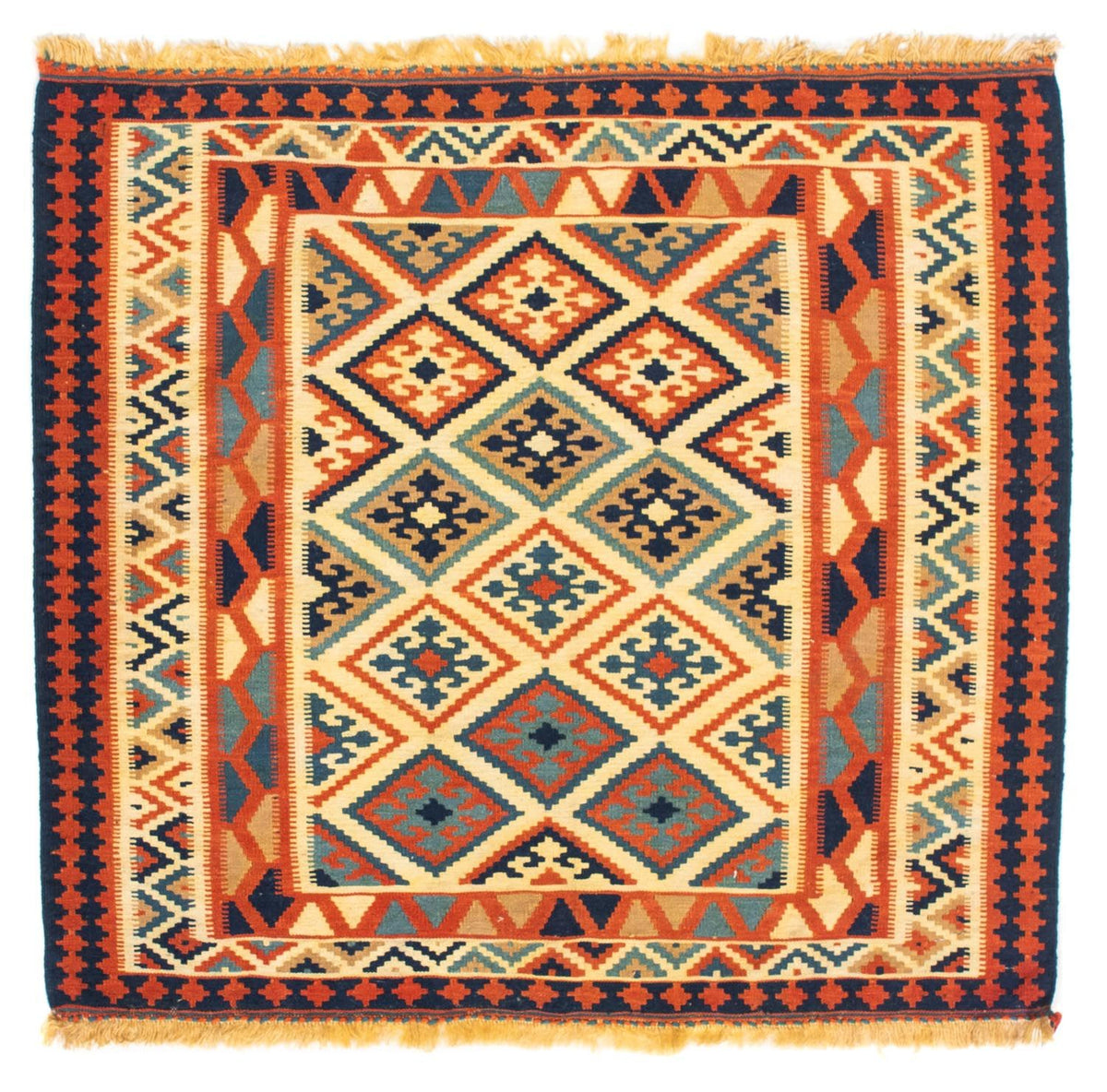Kelim Rug - Oriental square  - 103 x 100 cm - beige