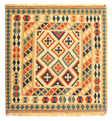 Kelim Rug - Oriental square  - 105 x 103 cm - multicolored