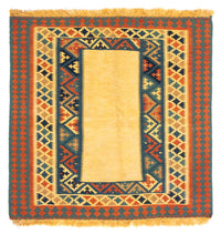 Kelim Rug - Oriental square  - 100 x 97 cm - beige