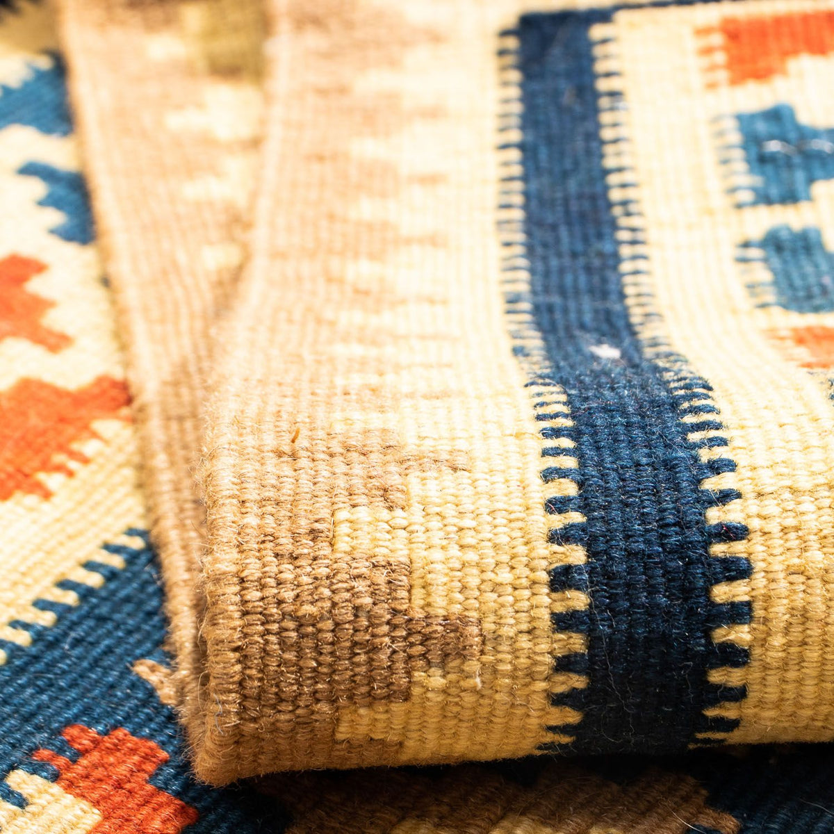 Kelim Rug - Oriental square  - 103 x 100 cm - beige