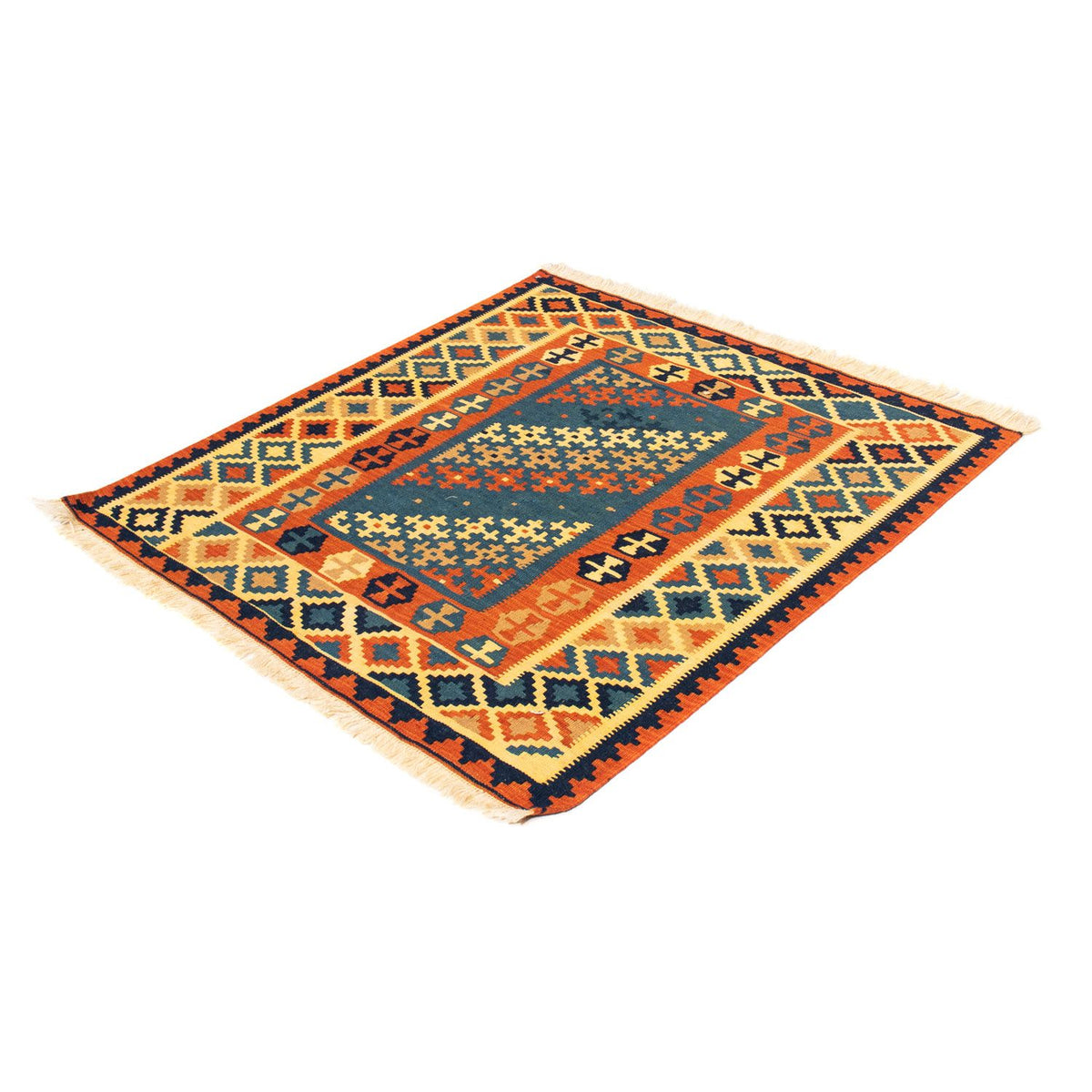 Kelim Rug - Oriental square  - 105 x 100 cm - multicolored