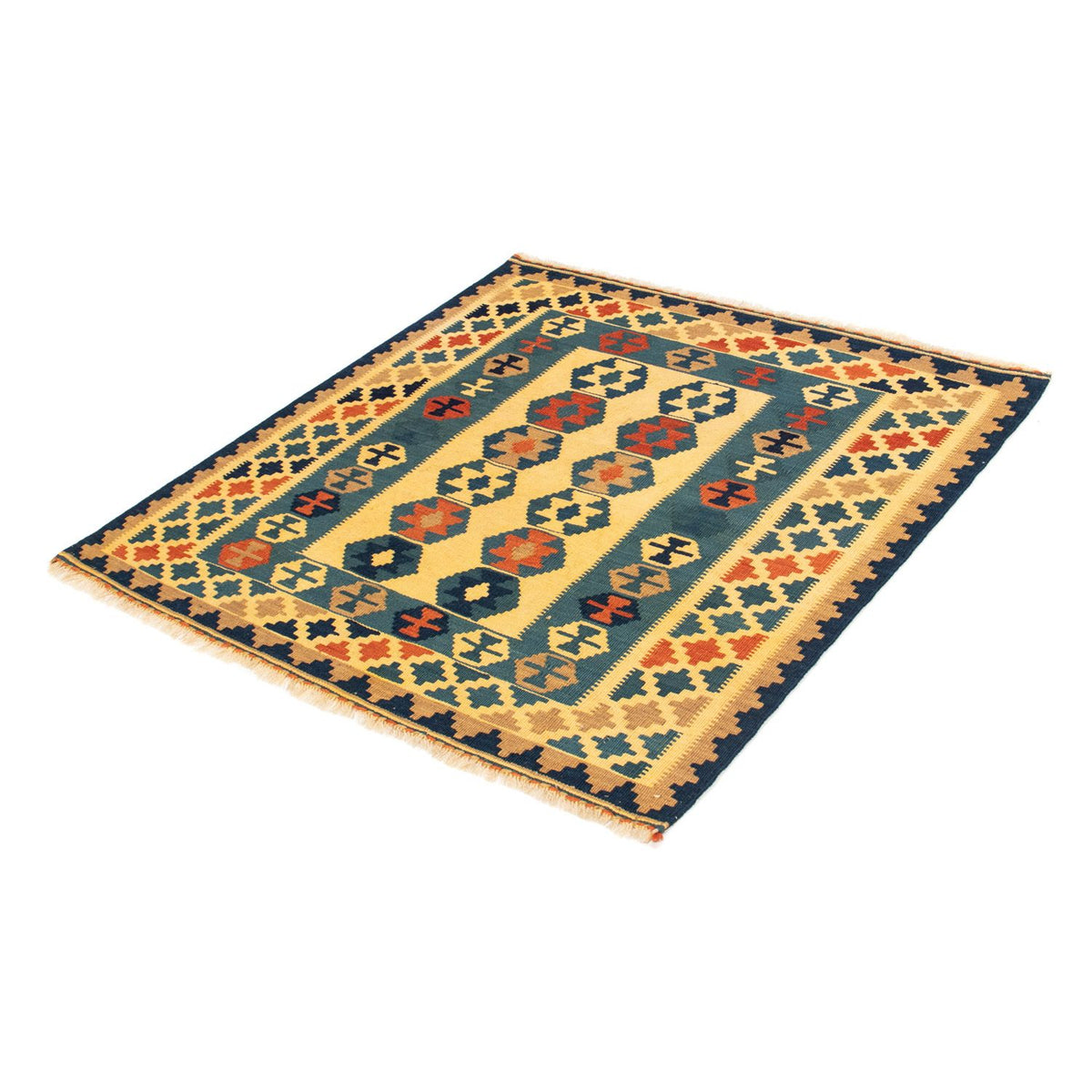 Kelim Rug - Oriental square  - 101 x 95 cm - gold