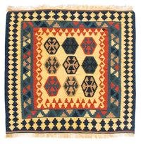 Kelim Rug - Oriental square  - 103 x 100 cm - dark blue