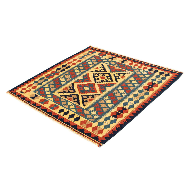 Kelim Rug - Oriental square  - 100 x 100 cm - blue