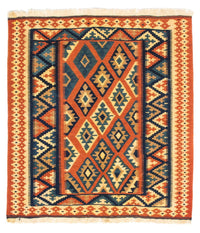 Kelim Rug - Oriental square  - 107 x 100 cm - rust