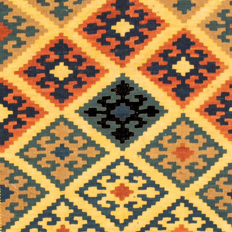 Kelim Rug - Oriental square  - 102 x 95 cm - yellow