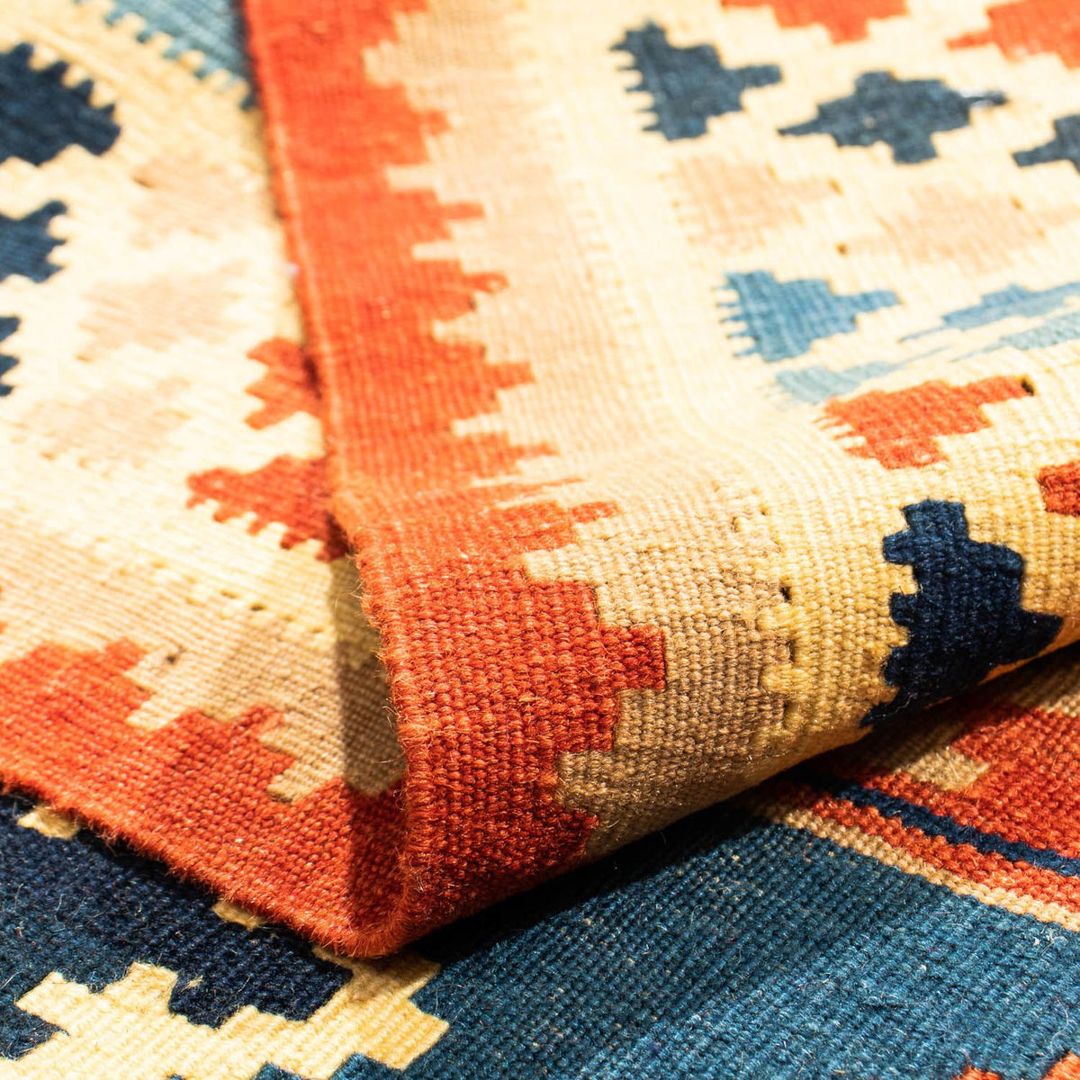 Kelim Rug - Oriental square  - 100 x 91 cm - multicolored