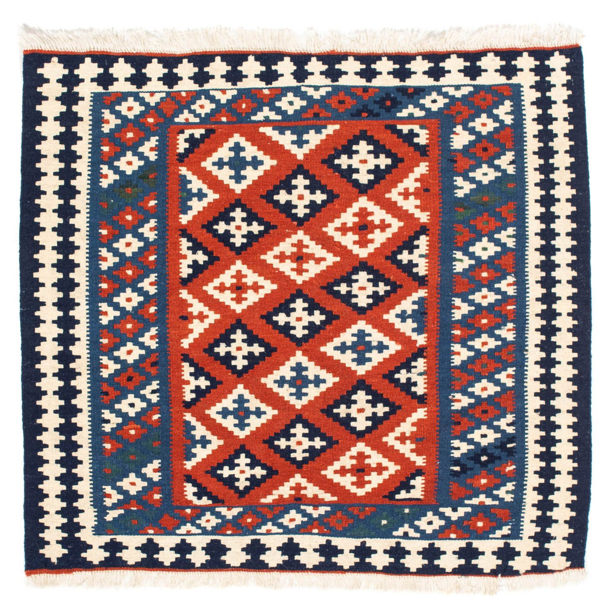 Kelim Rug - Oriental square  - 103 x 100 cm - dark blue