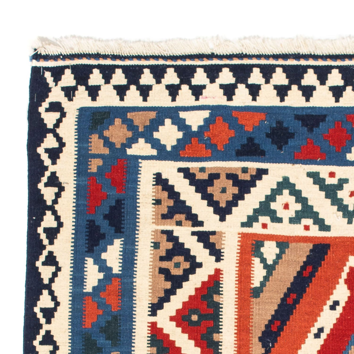 Kelim Rug - Oriental square  - 103 x 102 cm - light blue