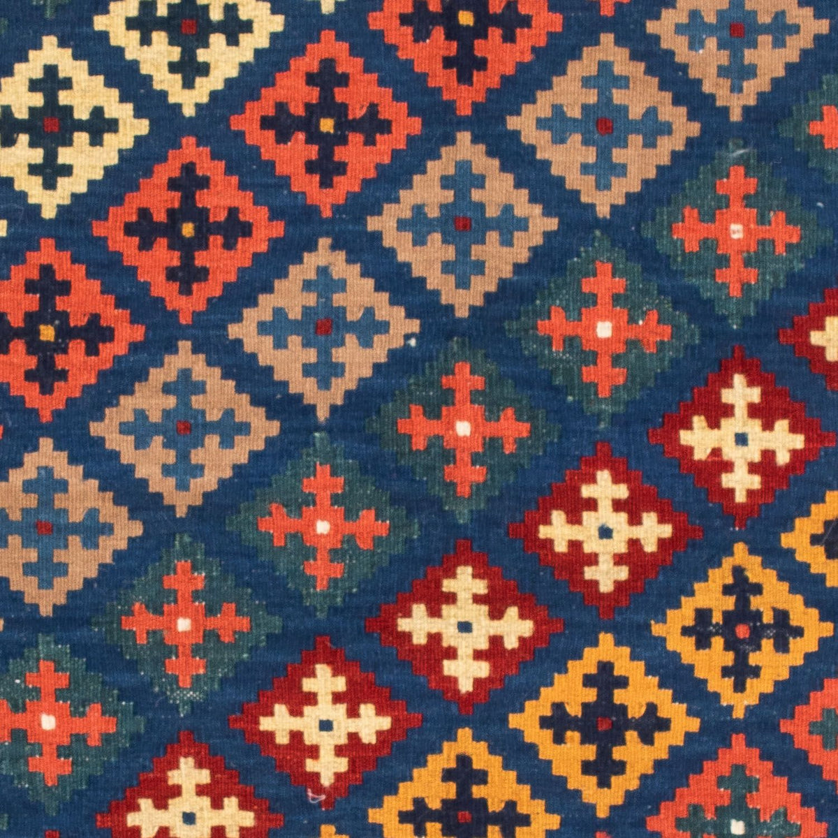 Kelim Rug - Oriental square  - 108 x 100 cm - dark blue