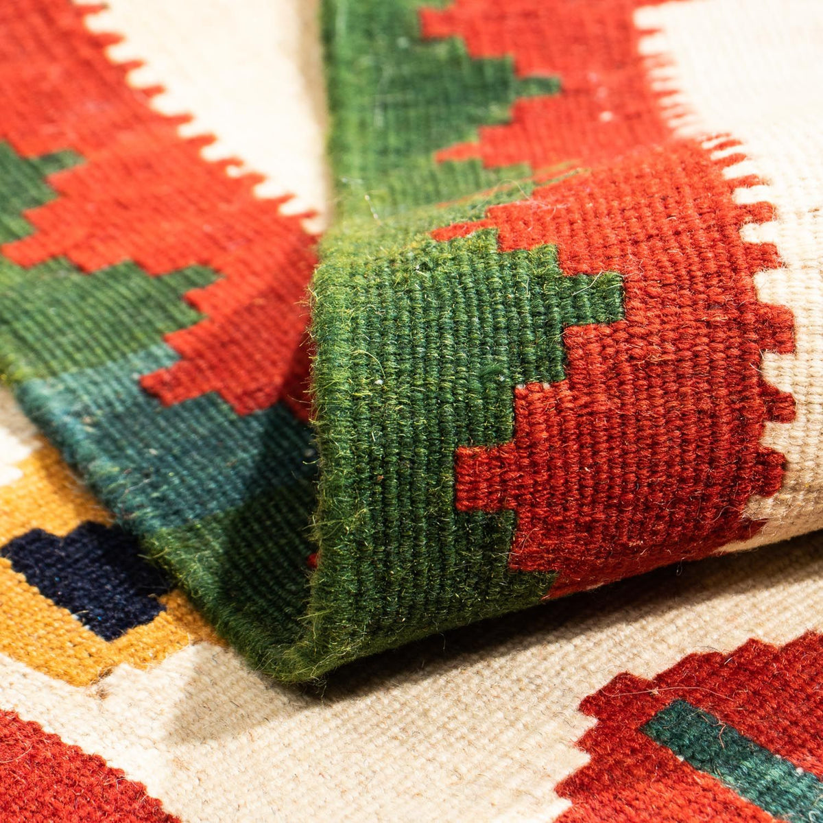 Kelim Rug - Oriental square  - 98 x 98 cm - dark blue