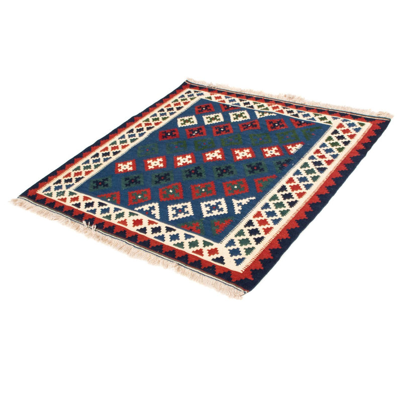 Kelim Rug - Oriental square  - 100 x 100 cm - dark blue