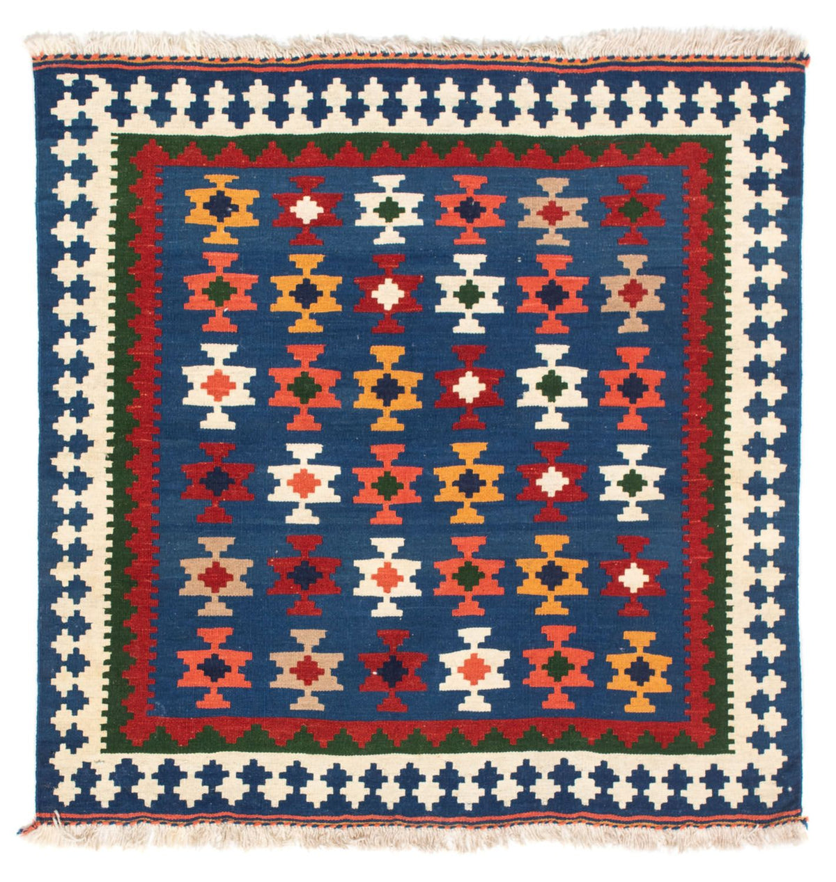 Kelim Rug - Oriental square  - 104 x 100 cm - dark blue